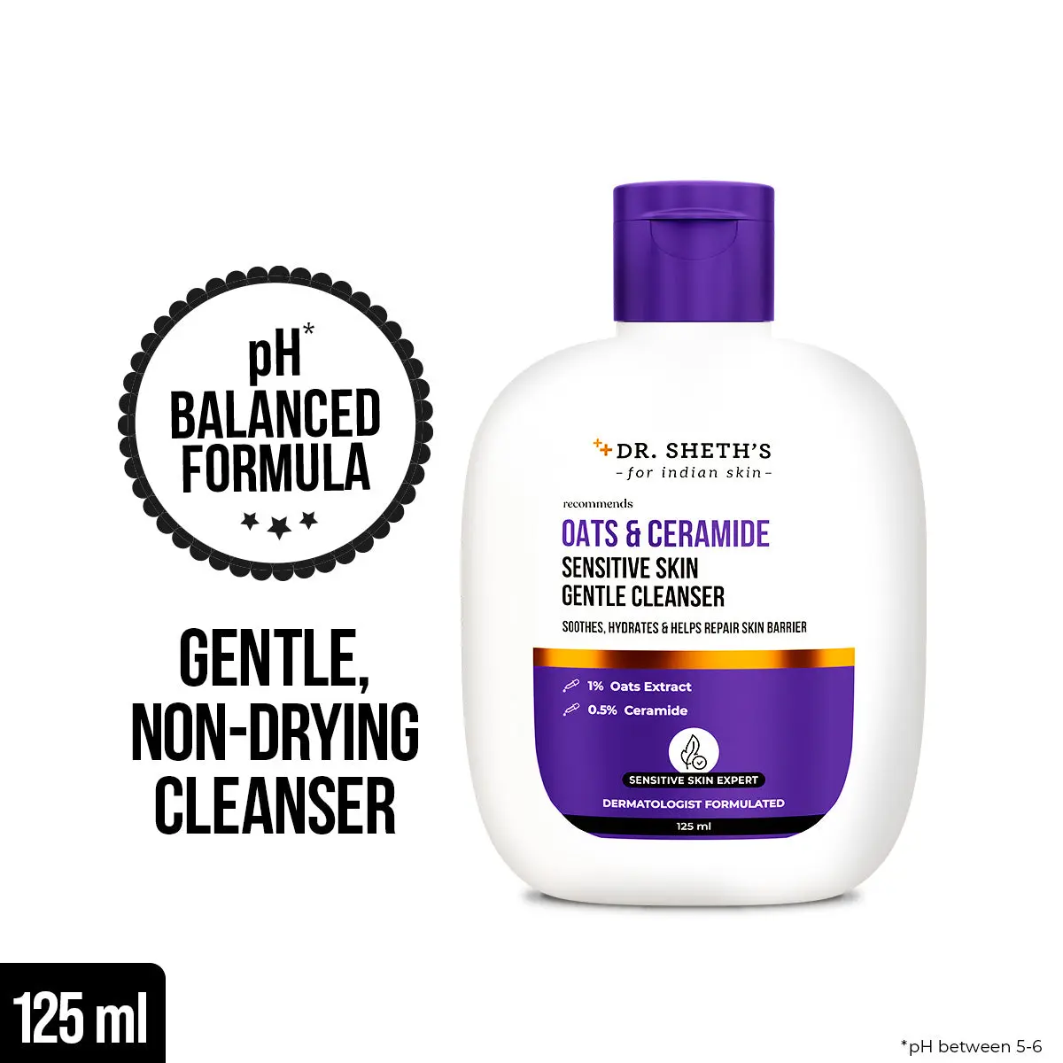 Dr Sheths Oats & Ceramide Sensitive Skin Cleanser - 125ml view 2