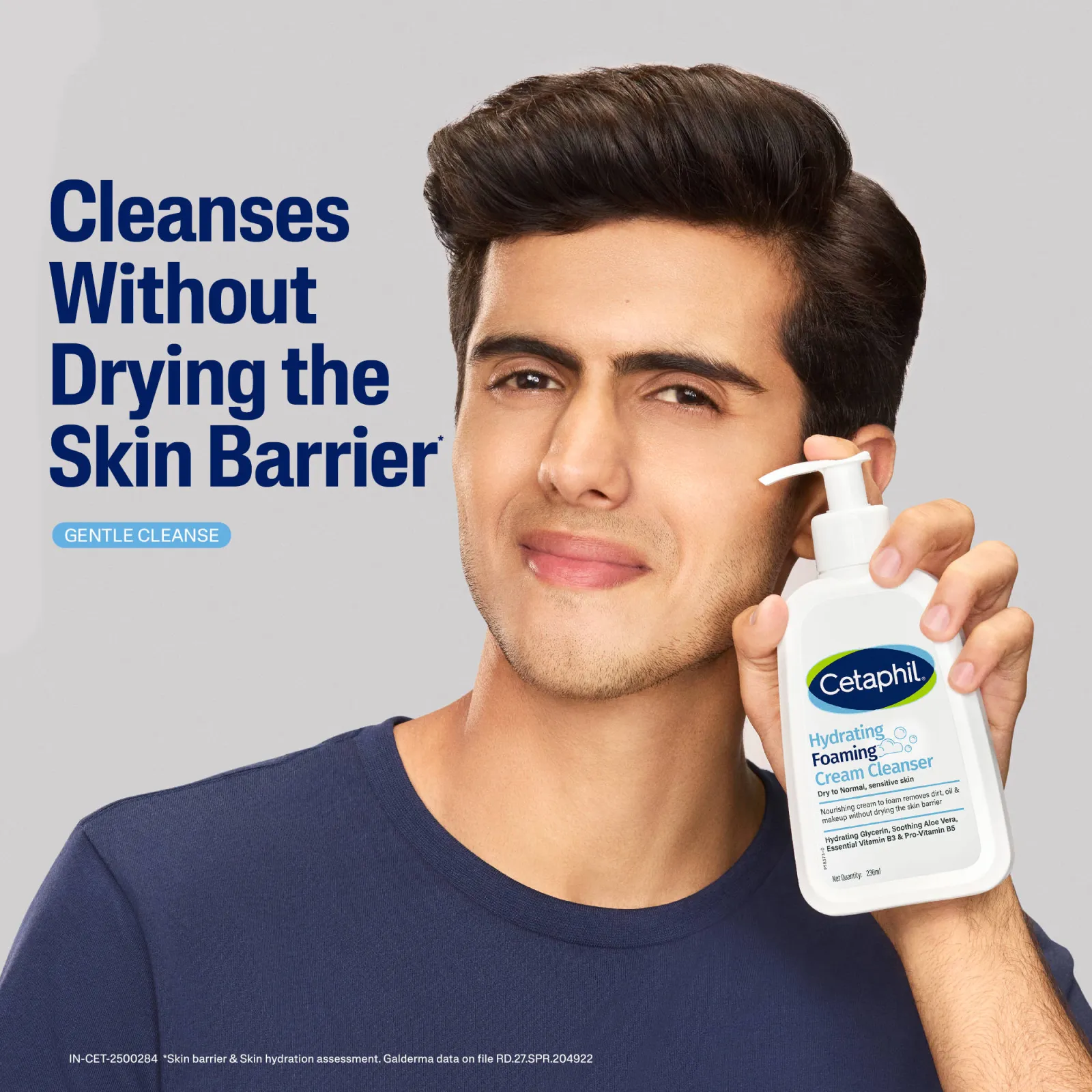 Cetaphil Hydrating Foaming Cream Cleanser Removes Micro Particles