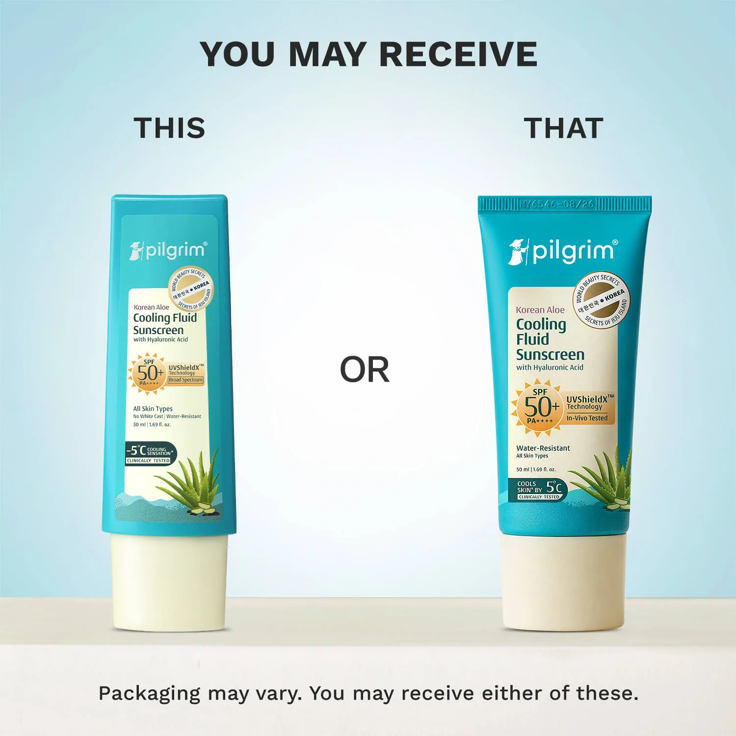 Pilgrim Korean Aloe Cooling Fluid Sunscreen SPF 50+ PA++++ With Hyaluronic Acid