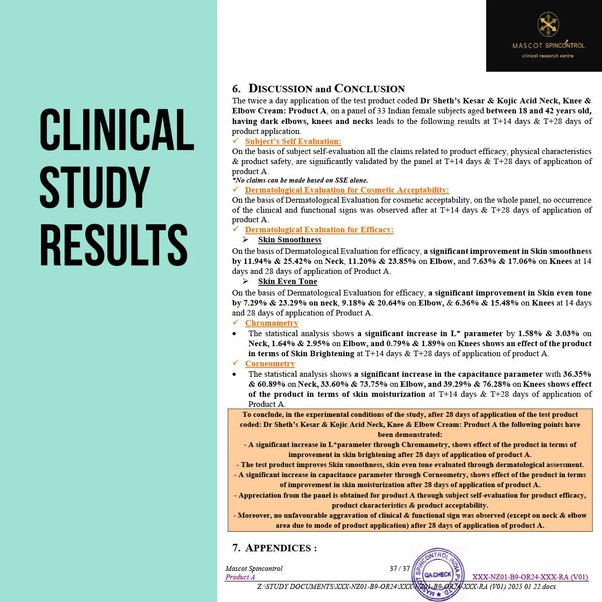 Dr. Sheth's Kesar & Kojic Acid Neck, Knee & Elbow Cream