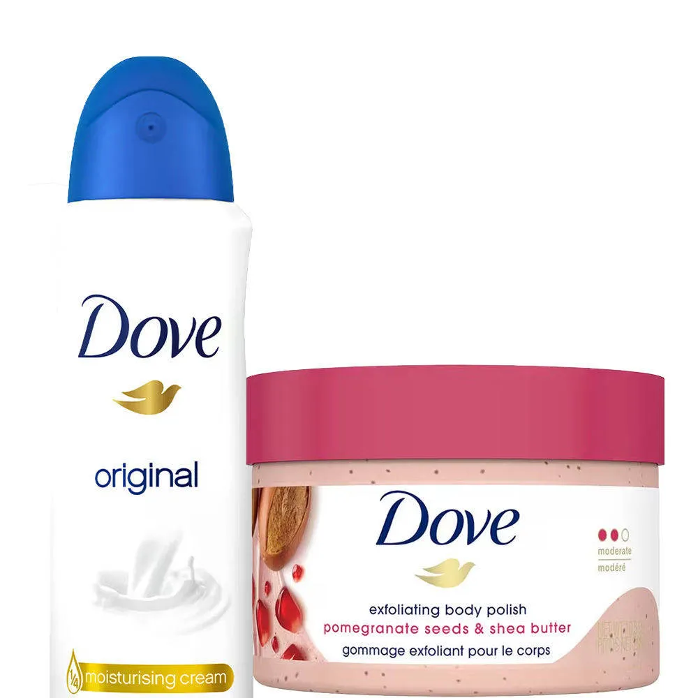 Dove Original Deodorant & Pomegranate Seeds + Shea Butter Body Polish