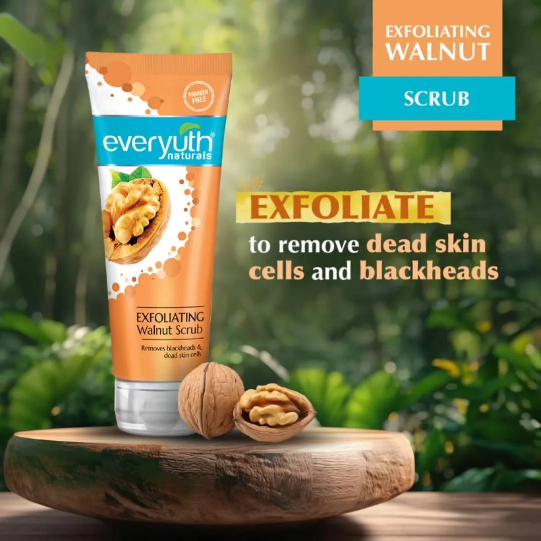 Everyuth Naturals Exfoliating Walnut Scrub, Gentle Face Scrub, Removes blackhead & dead skin cells