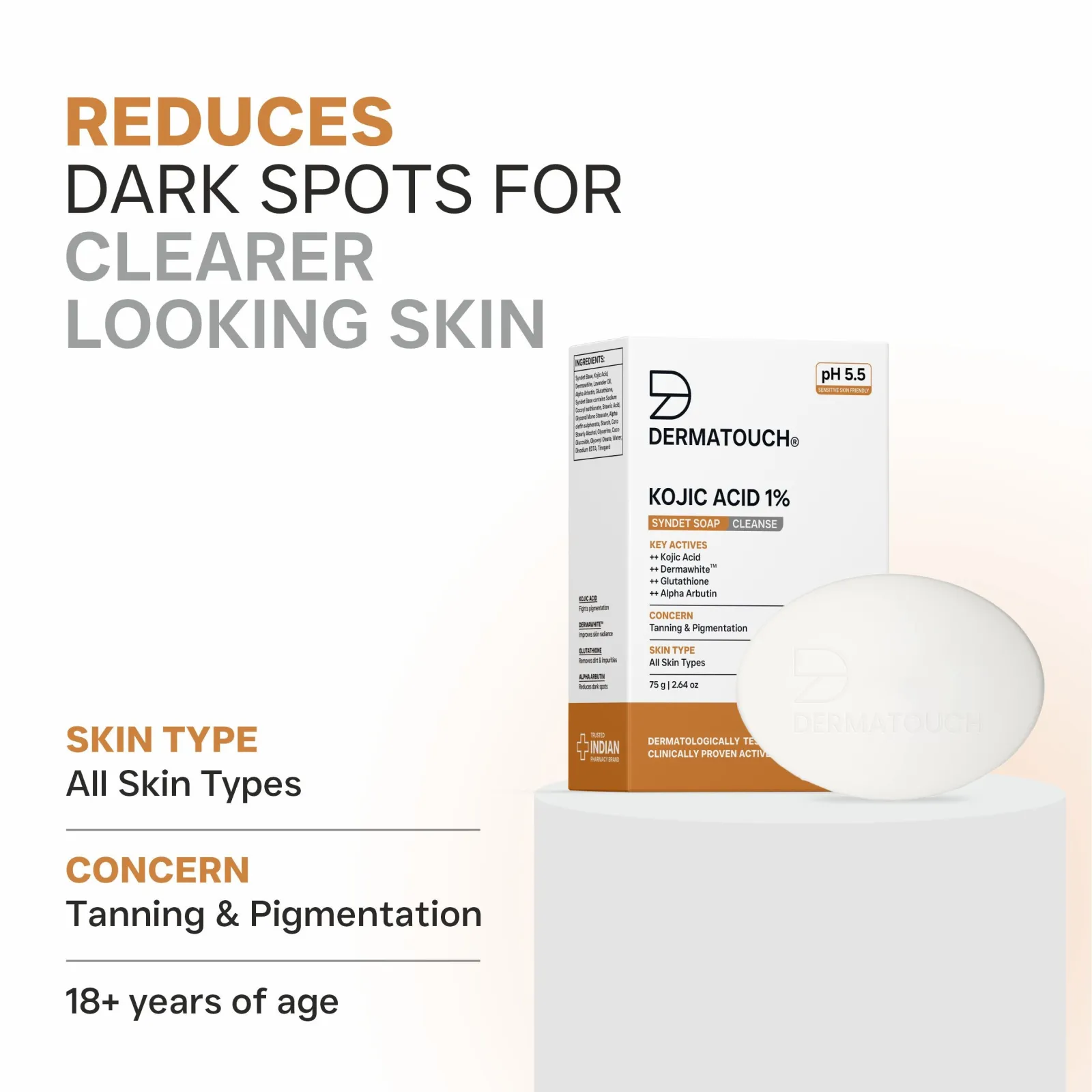 Dermatouch Kojic Acid 1% Soap for Tanning & Pigmentation