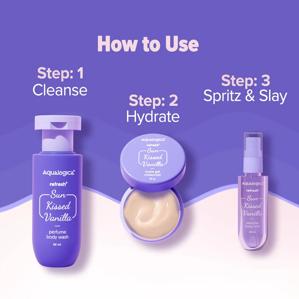 Aqualogica Refresh + Sun Kissed Vanilla Body Care Set