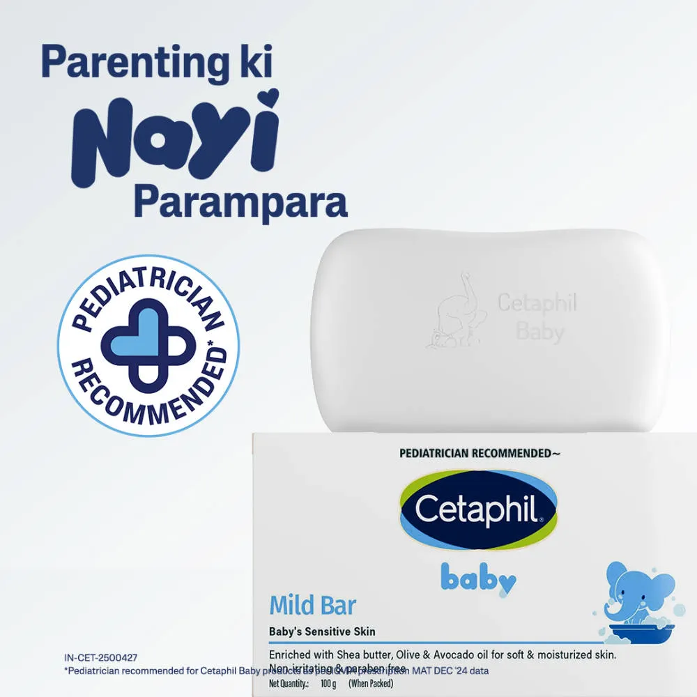 Cetaphil Baby Mild Bar For Sensitive Skin, Paraben, Allergen, Soap Free, Non-Irritating