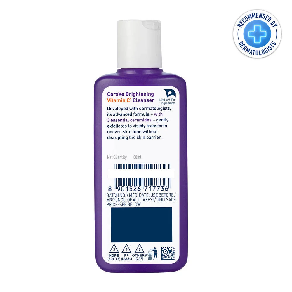 CeraVe Brightening Vitamin C Face Wash For Dull & Uneven Skin