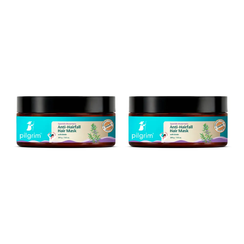Pilgrim Spanish Rosemary & Biotin Anti-Hairfall Hair Mask - Strengthens Hair - Pack of 2