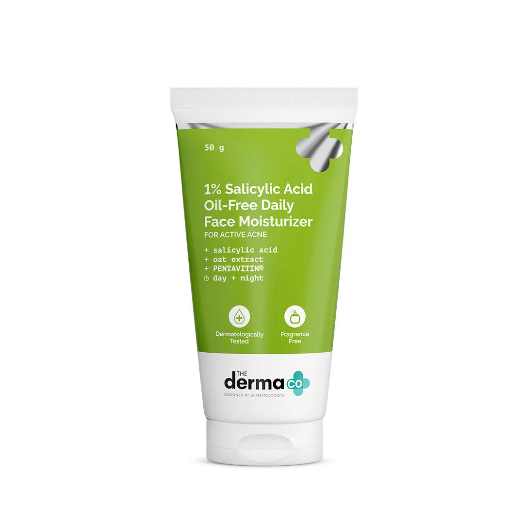 The Derma Co 1% Salicylic Acid Oil-free Moisturizer for Face With Oat Extract For Active Acne