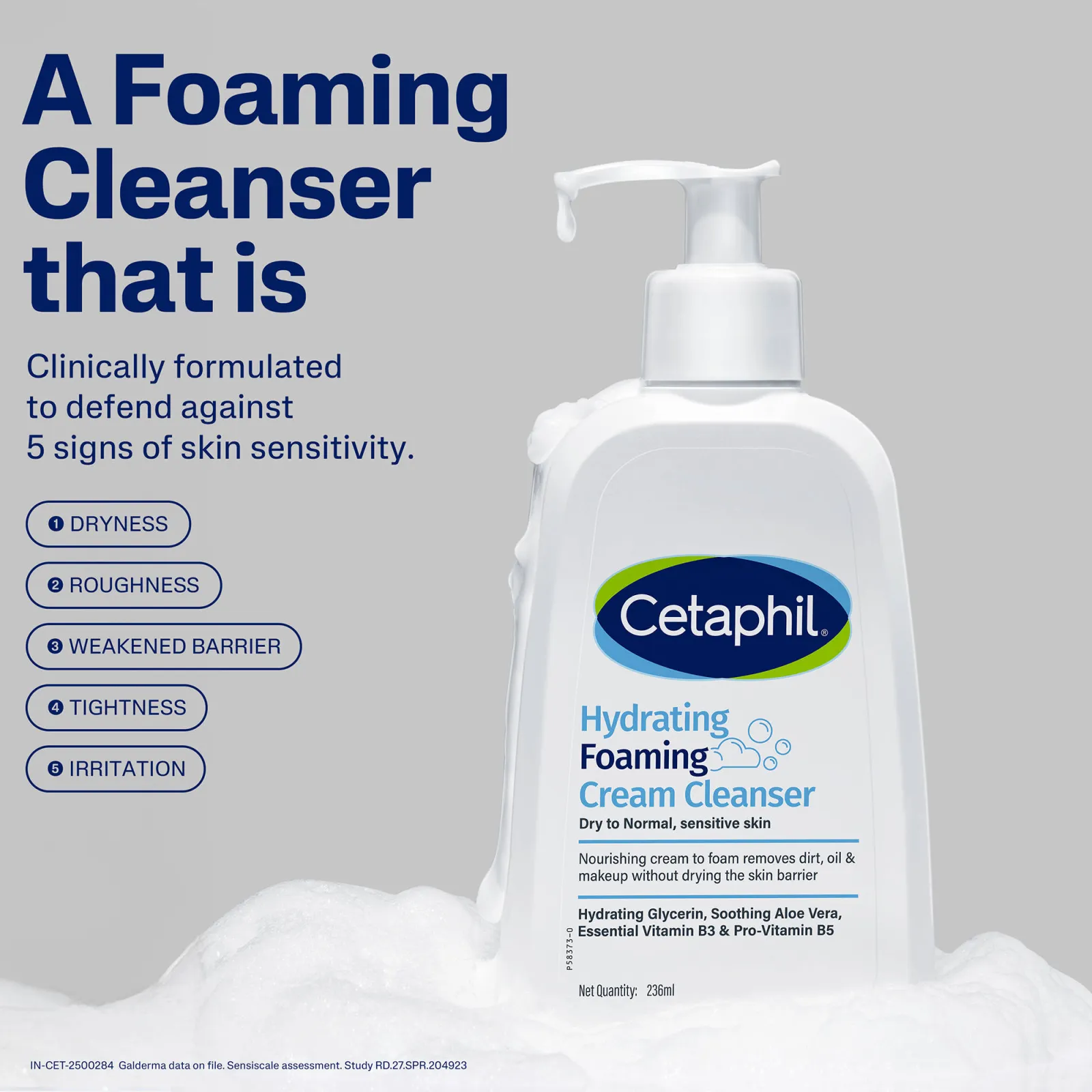 Cetaphil Hydrating Foaming Cream Cleanser Removes Micro Particles