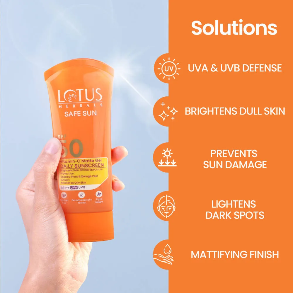 Lotus Herbals Safe Sun Vitamin C Matte Gel Daily Sunscreen SPF 50