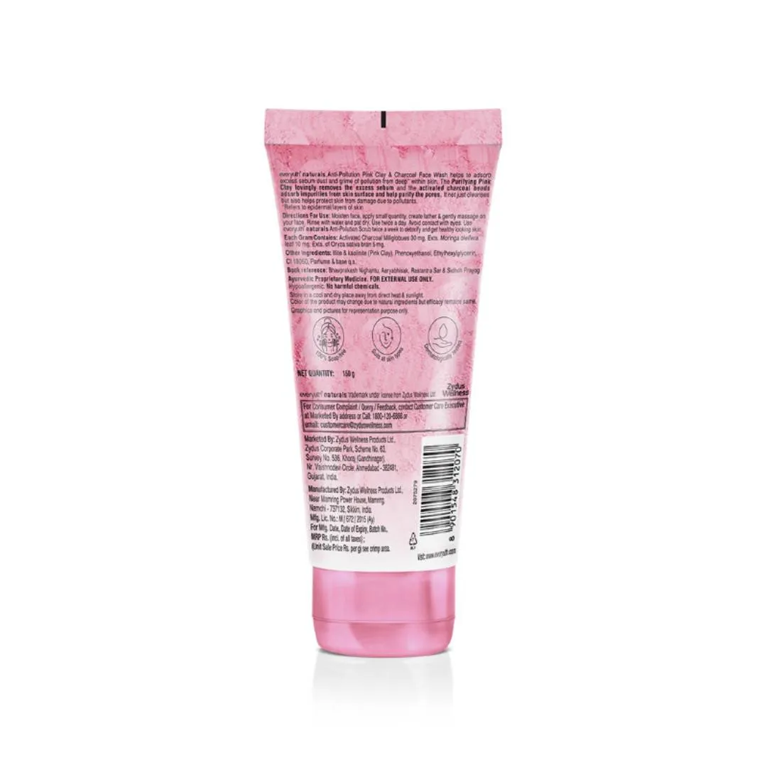Everyuth Naturals Anti Pollution Pink Clay & Charcoal Face Wash