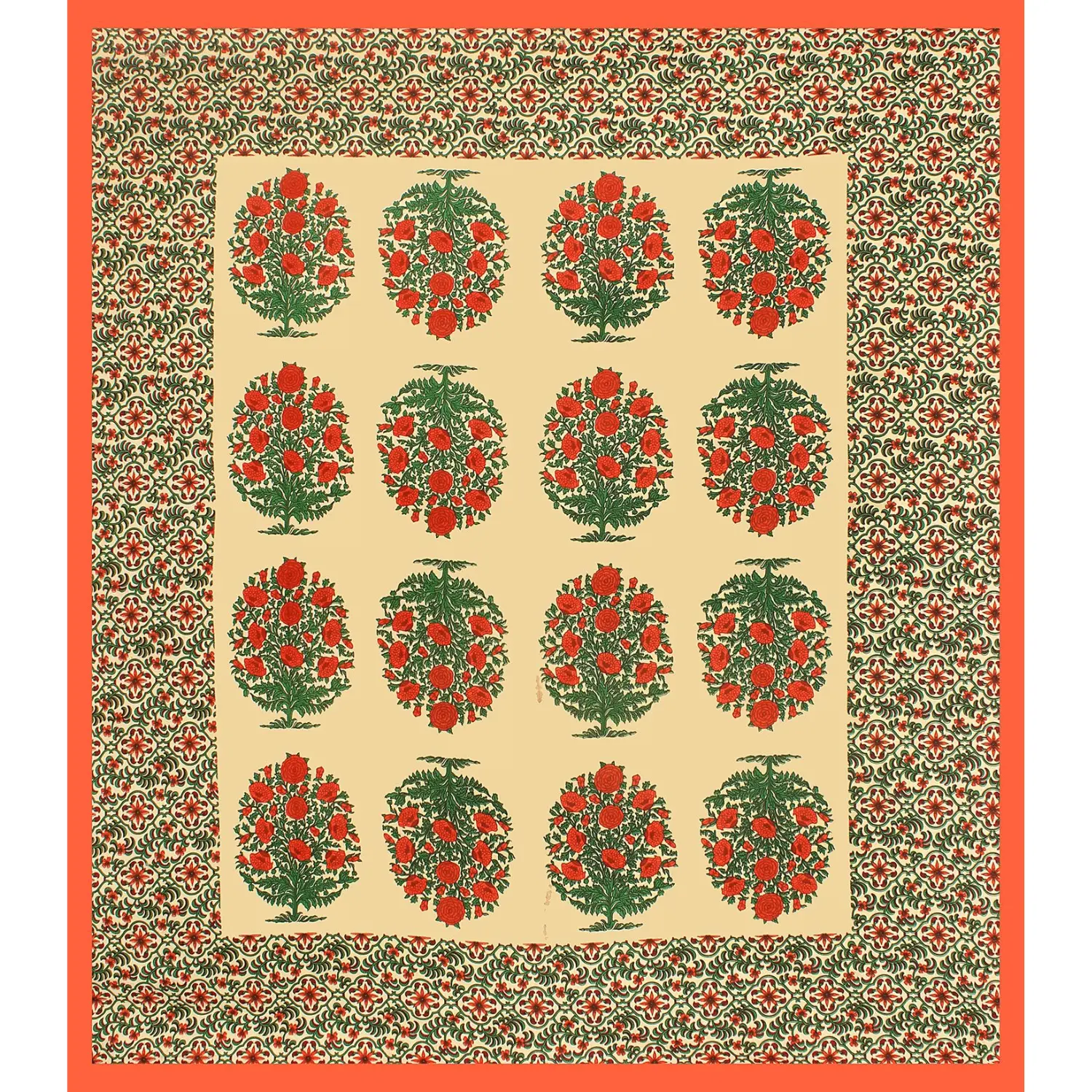 Pure Cotton Jaipuri Bedsheet (Floral, Printed)