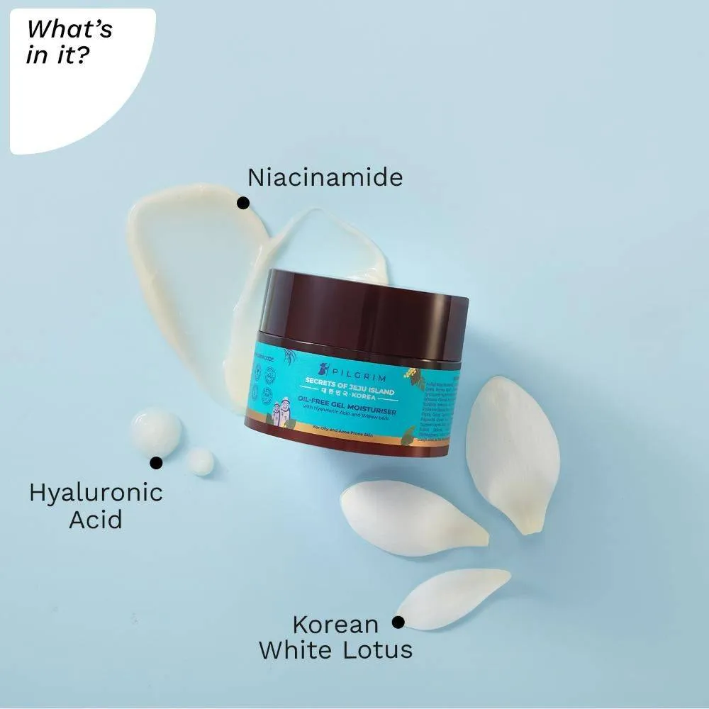 Pilgrim Oil-Free Gel Moisturiser With Hyaluronic Acid For Acne - Pack Of 2