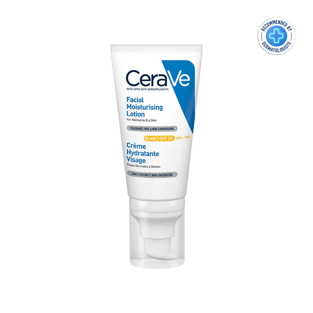 CeraVe Salicylic acid Face Wash & AM lotion with SPF 50, Exfoliation & Sun protection - Pack of 2
