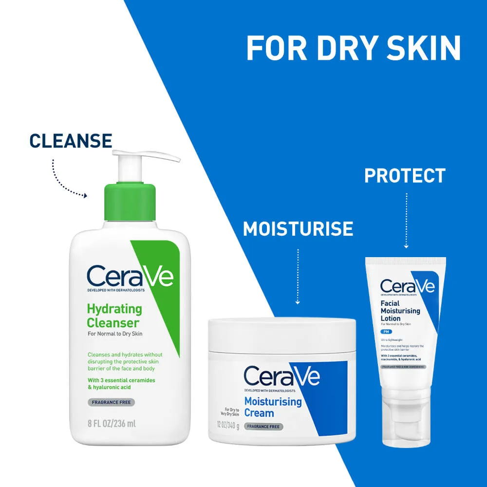 CeraVe Facewash & Moisturizer Combo with Ceramides - Daily Skincare Routine for Normal To Dry Skin