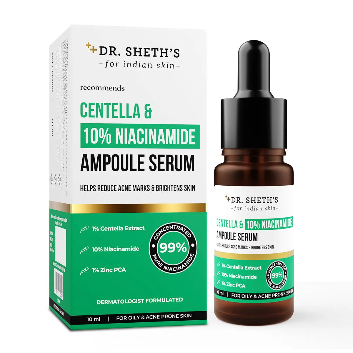 Dr. Sheth's Centella & 10% Niacinamide Ampoule Serum