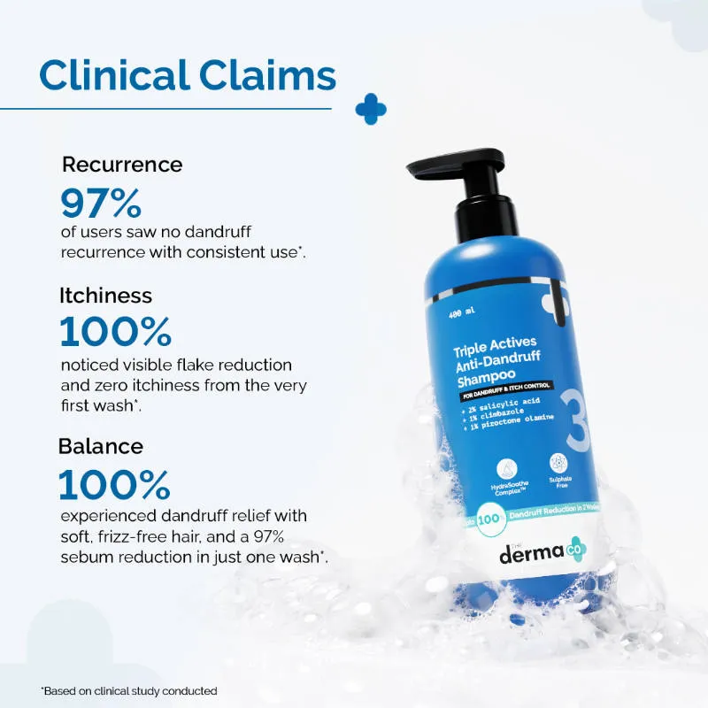 The Derma Co Triple Actives Anti-Dandruff Shampoo