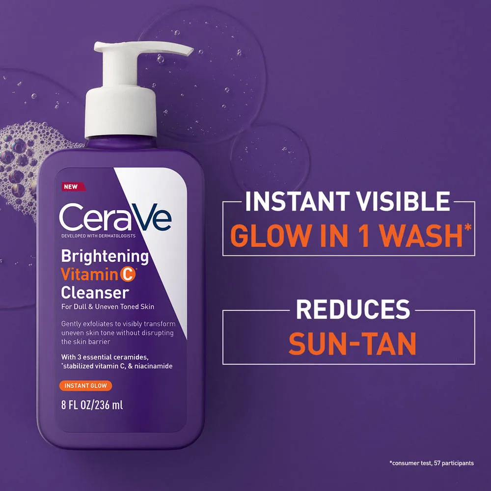 CeraVe Brightening Vitamin C Face Wash For Dull & Uneven Skin