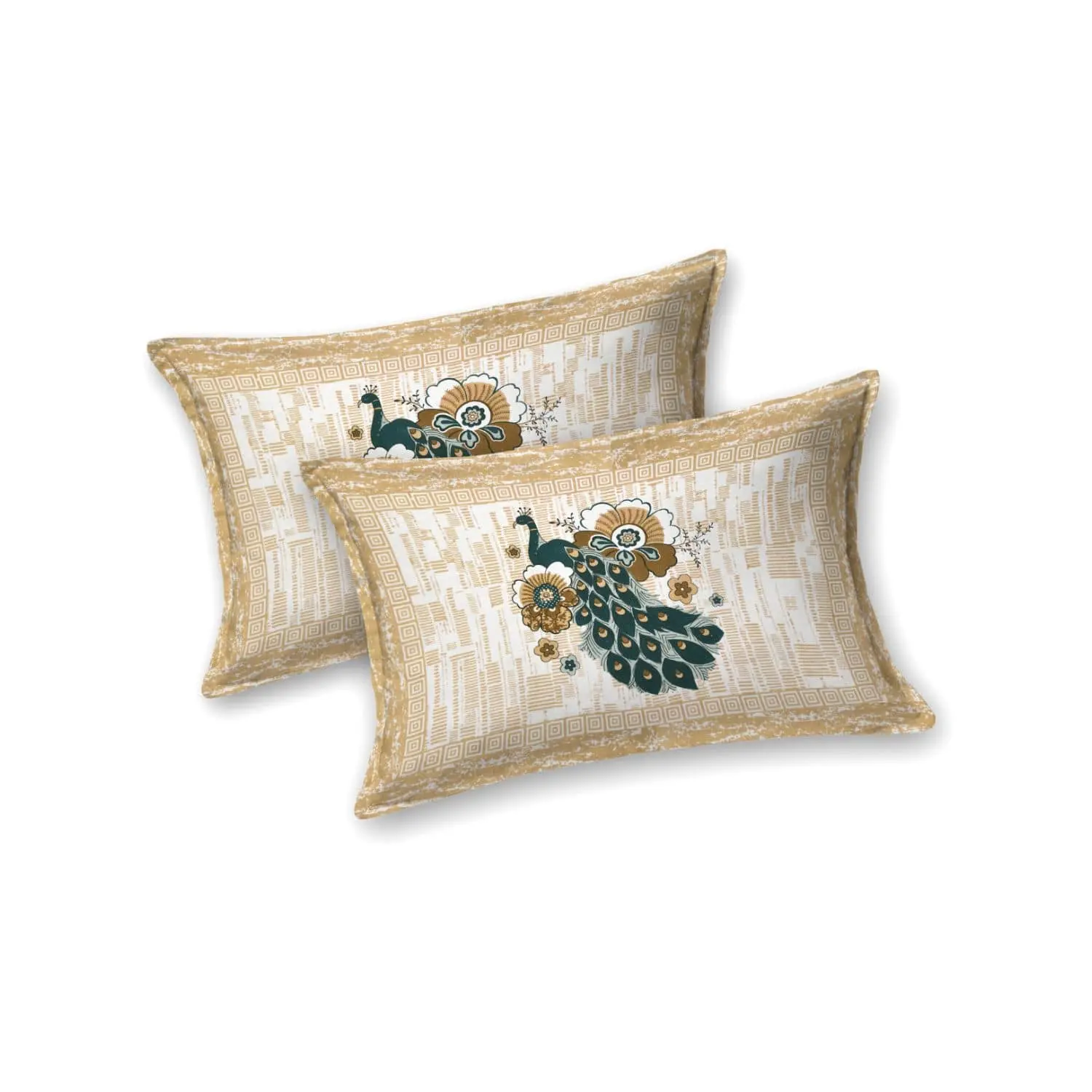 Pure Cotton Jaipuri King Bedsheet (Peacock Printed)