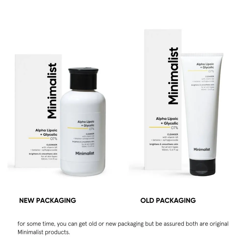 Minimalist Alpha Lipoic +Giycolic 7% Cleanser With Vitamin b5
