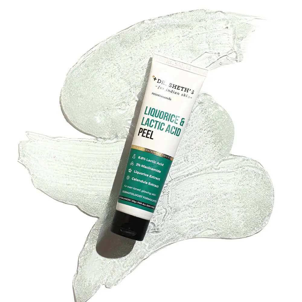 Dr. Sheth's Liquorice & 8.8% Lactic Acid (AHA) Chemical Peel For Even-Toned, Glowing Skin I 30g