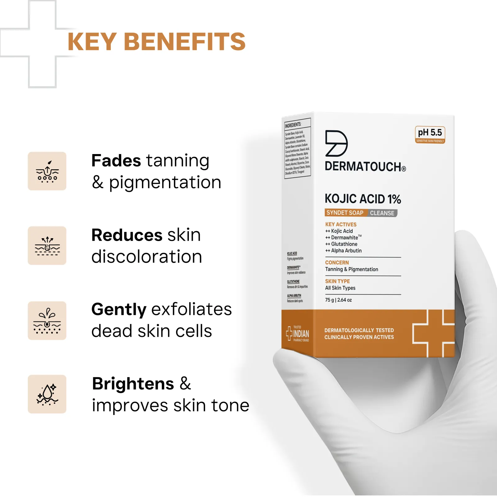 Dermatouch Kojic Acid 1% Soap for Tanning & Pigmentation