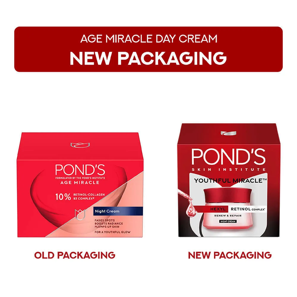 Pond's Ponds Youthful Miracle Anti Aging Night Cream With Retinol C Niacinamide