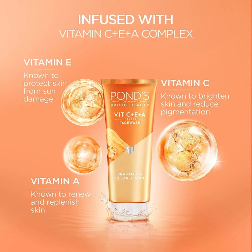 Pond's Ponds Bright Beauty Vitamin C+E+A Gel Face Wash
