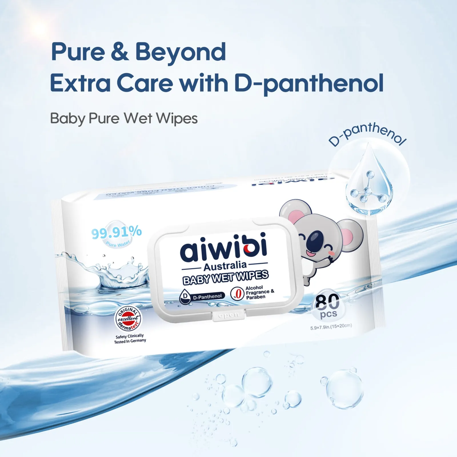 Aiwibi 99.91% Pure Water D-Panthenol Wipes
