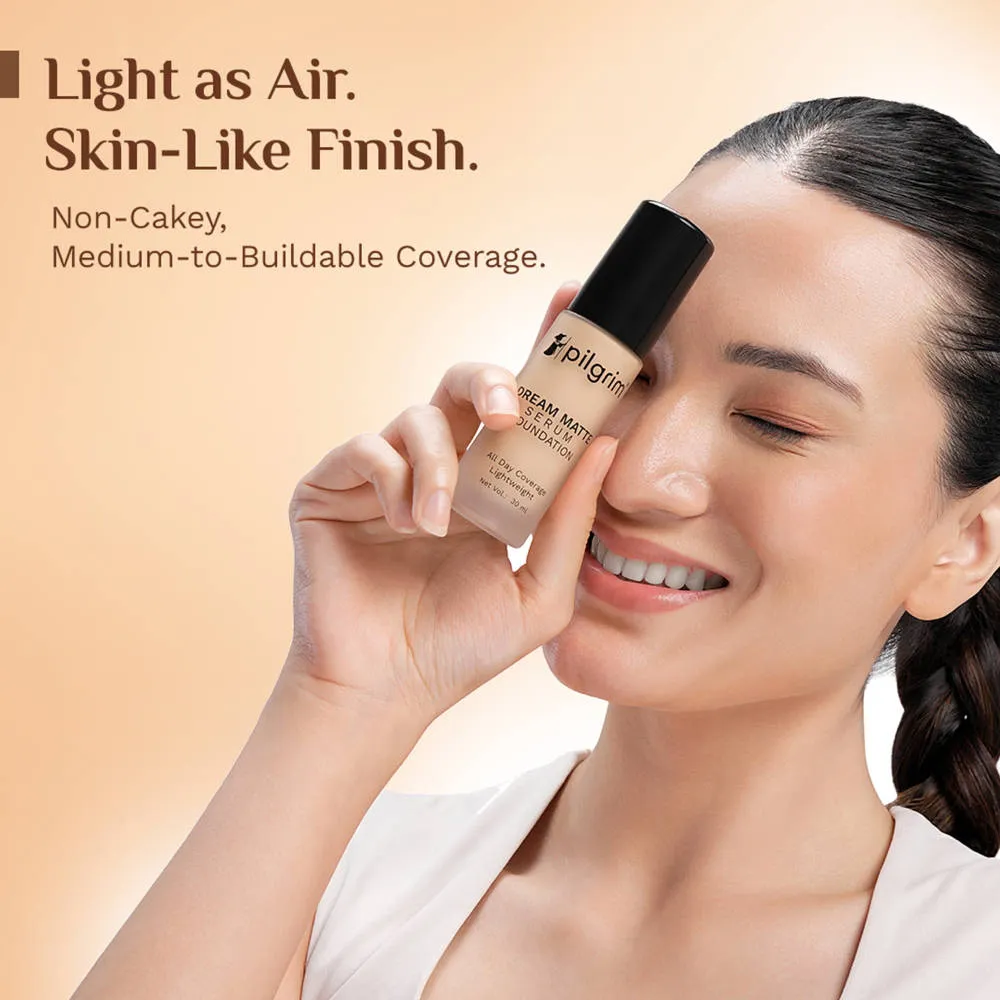 Pilgrim Dream Matte Serum Foundation Hydra-Light Finish with Hyaluronic Acid