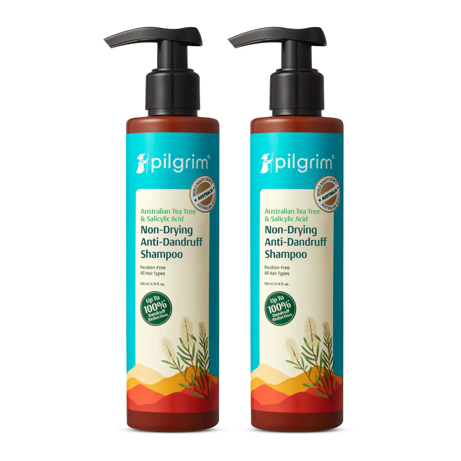 Pilgrim Australian Tea Tree Non-Drying Anti-Dandruff Shampoo - Pack Of 2
