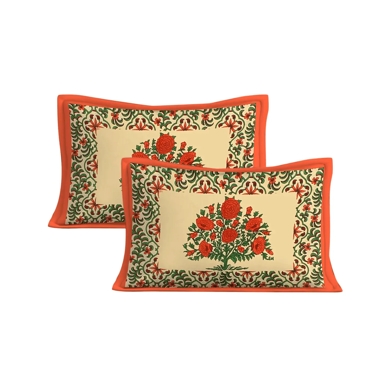 Pure Cotton Jaipuri Bedsheet (Floral, Printed)