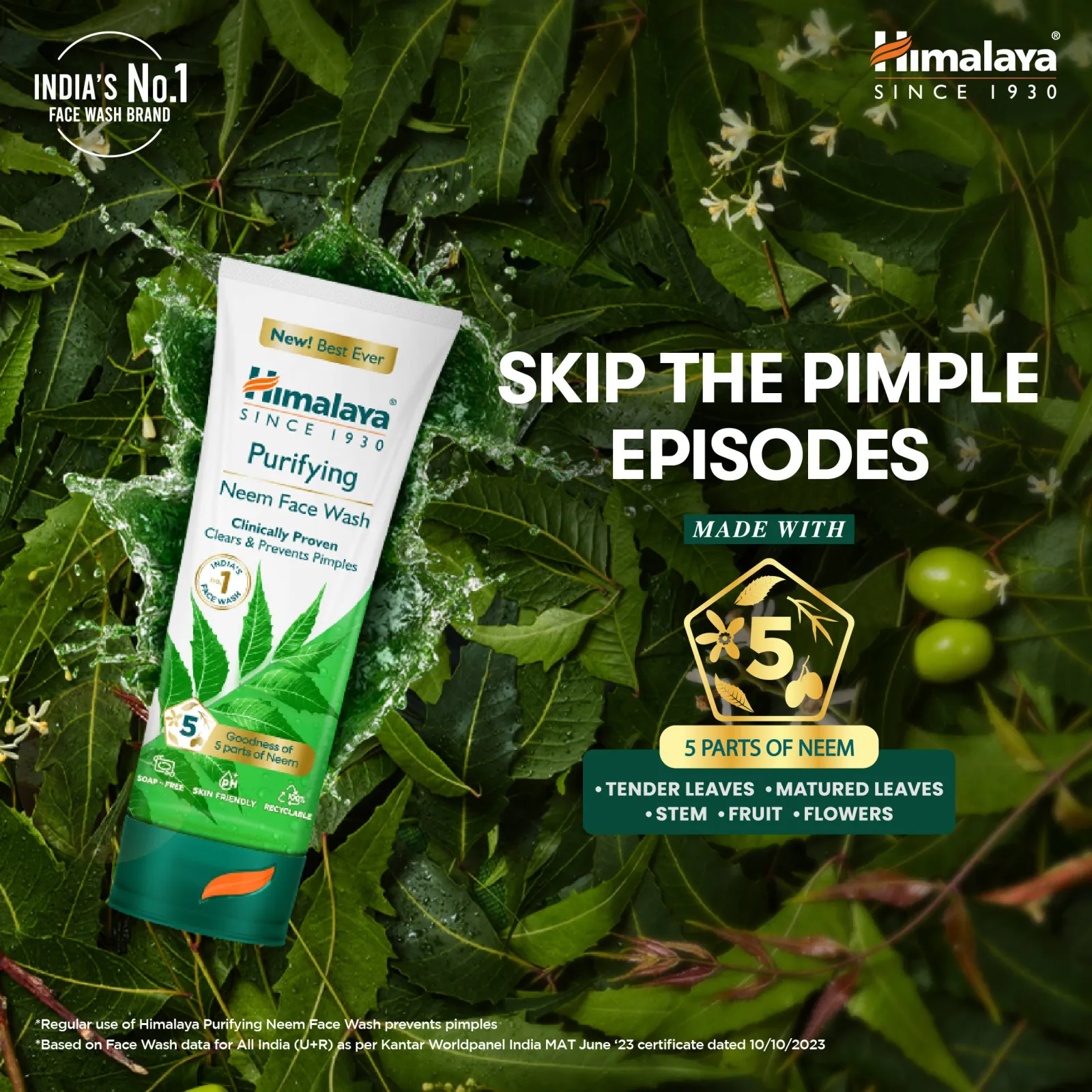 Himalaya Purifying Neem Face Wash - Pack of 2