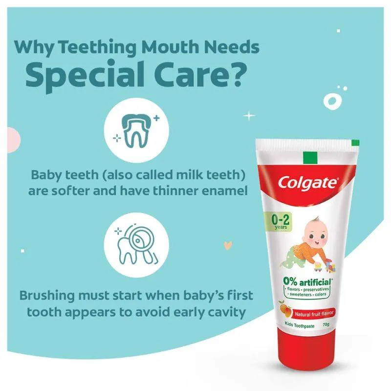 Colgate Toothpaste for Kids (0-2 years), Natural Fruit Flavour
