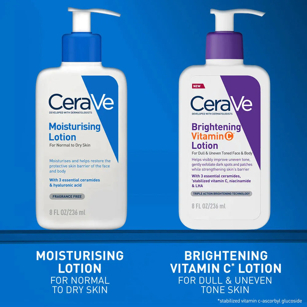 CeraVe Brightening Vitamin C Lotion For Dull, Uneven Skin & Dark Spots, For Face & Body