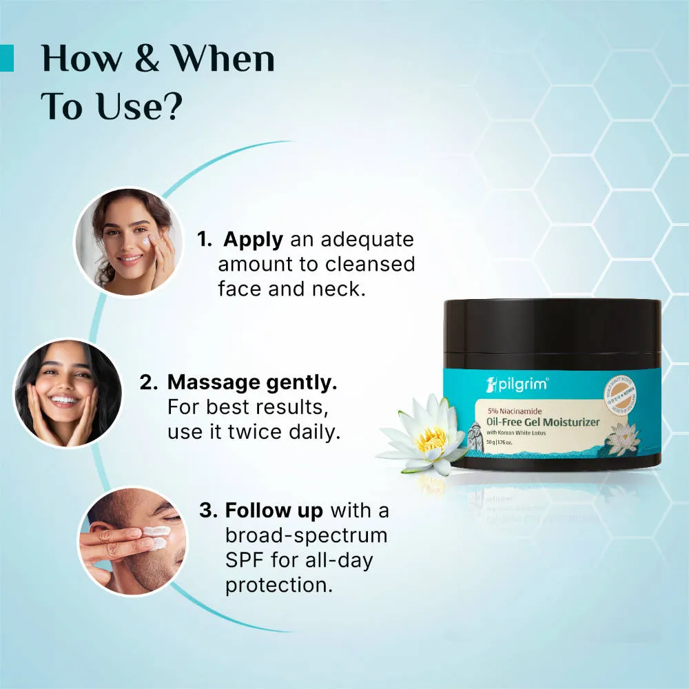 Pilgrim Oil-Free Gel Moisturiser with Hyaluronic Acid for Acne