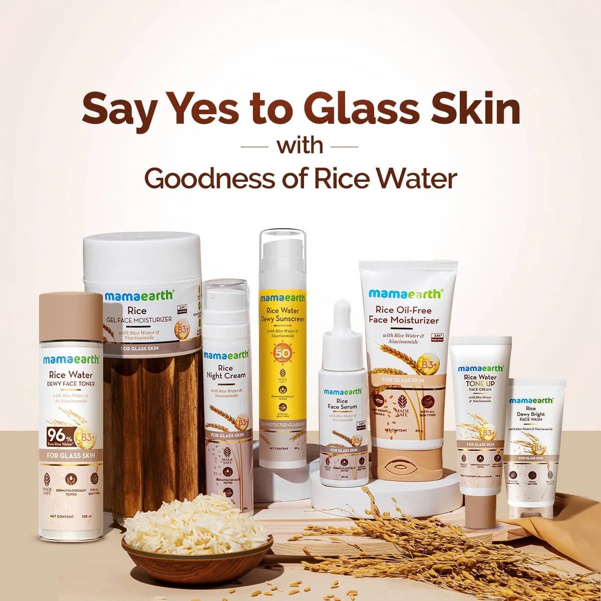 Mamaearth Rice Face Wash With Rice Water & Niacinamide for Glass Skin
