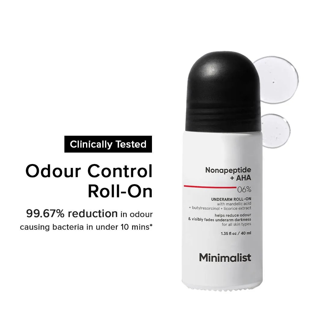 Minimalist Nonapeptide + AHA 06% Underarm Roll On For Odour-Free & Even Skin Tone