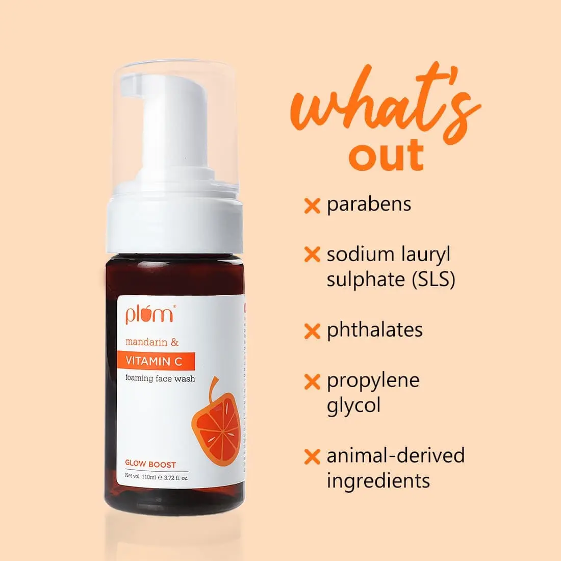 Plum Mandarin & Vitamin C Foaming Face Wash For Glowing Skin
