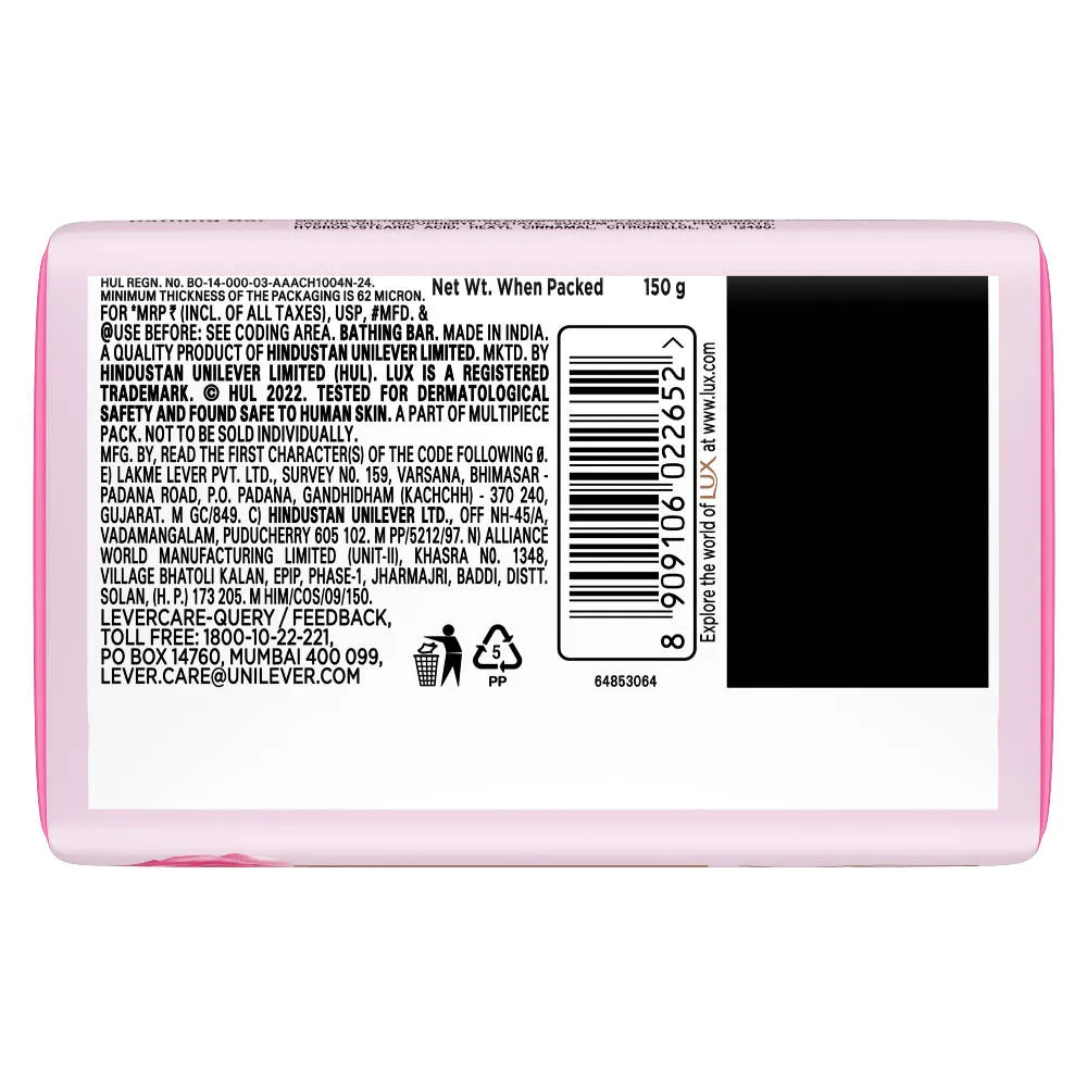 LUX Soft Glow Rose & Vitamin E Soap Bar (Pack of 3) Moisturizing Bathing Soap