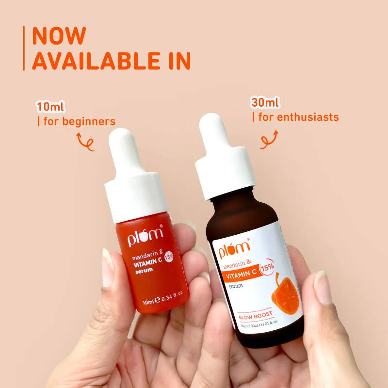 Plum 15% Vitamin C Glow Face Serum - Dermat Tested To Fight Dark Spots- Pigmentation & Dull Skin