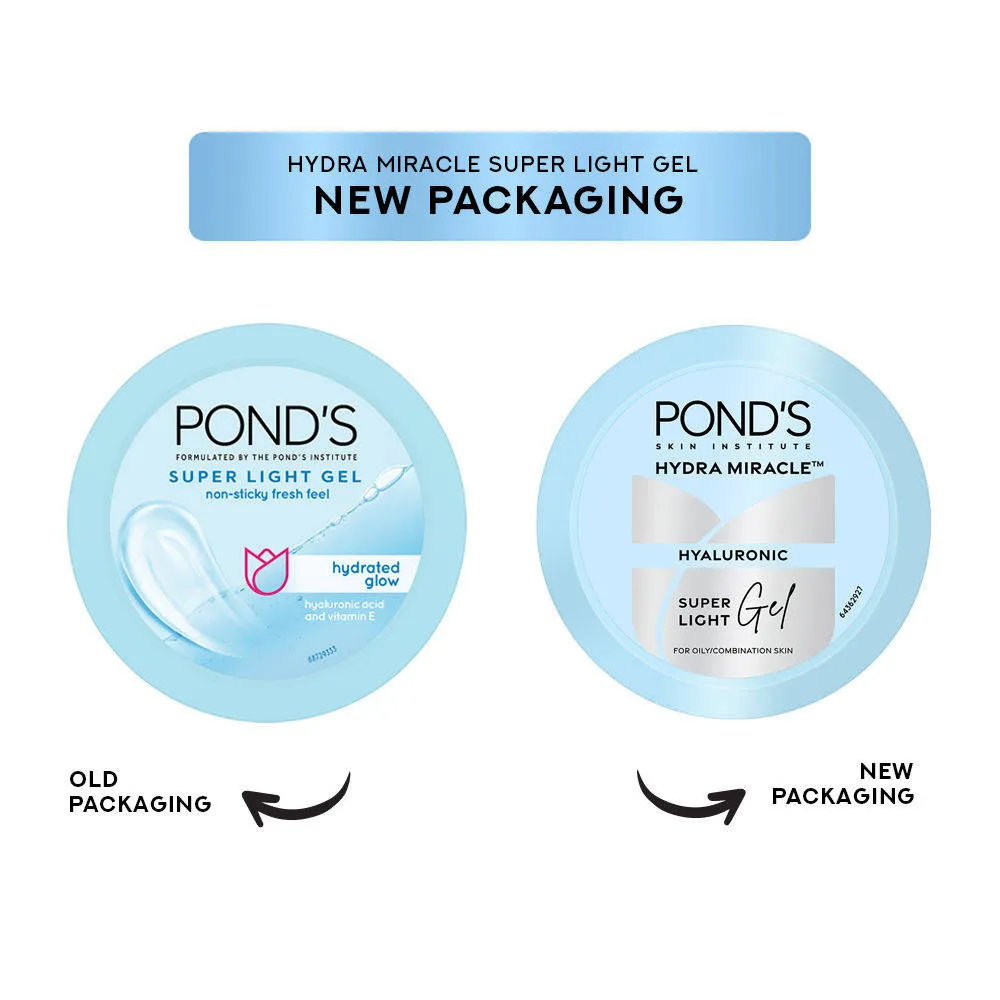 Pond's Ponds Super Light Gel Oil Free Moisturiser With Hyaluronic Acid + Vitamin E - Pack Of 2