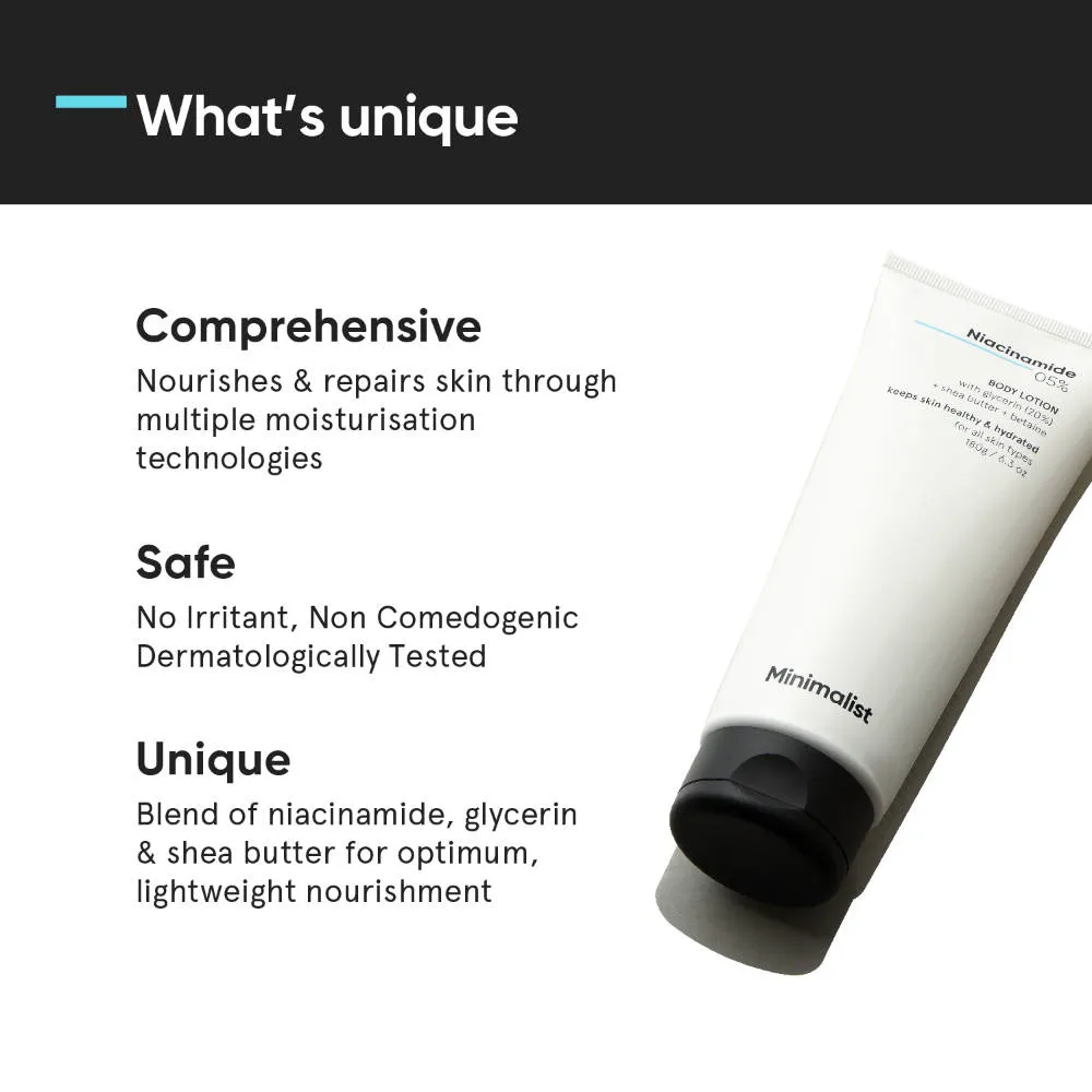Minimalist 5% Niacinamide Body Lotion With Shea Butter, Glycerine & Betaine