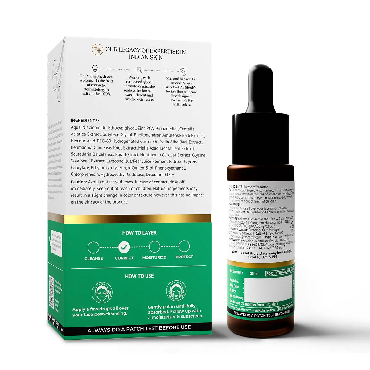 Dr. Sheth's Centella & 10% Niacinamide Ampoule Serum