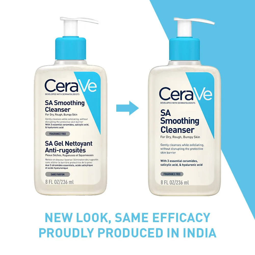 CeraVe SA Smoothing Cleanser For Dry, Rough & Bumpy Skin, Face Wash With Salicylic Acid & Ceramides