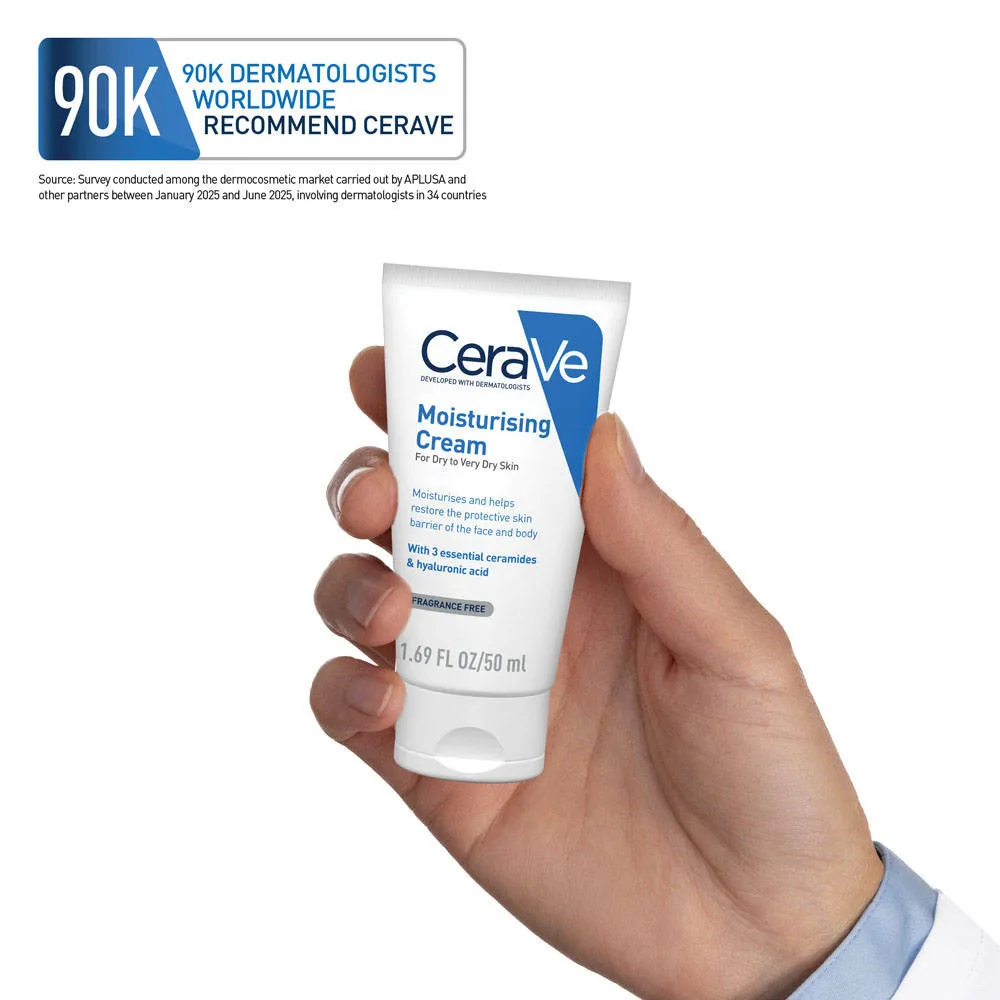 CeraVe Moisturizer Cream For Dry Skin With Ceramides & Hyaluronic Acid For Barrier Repair