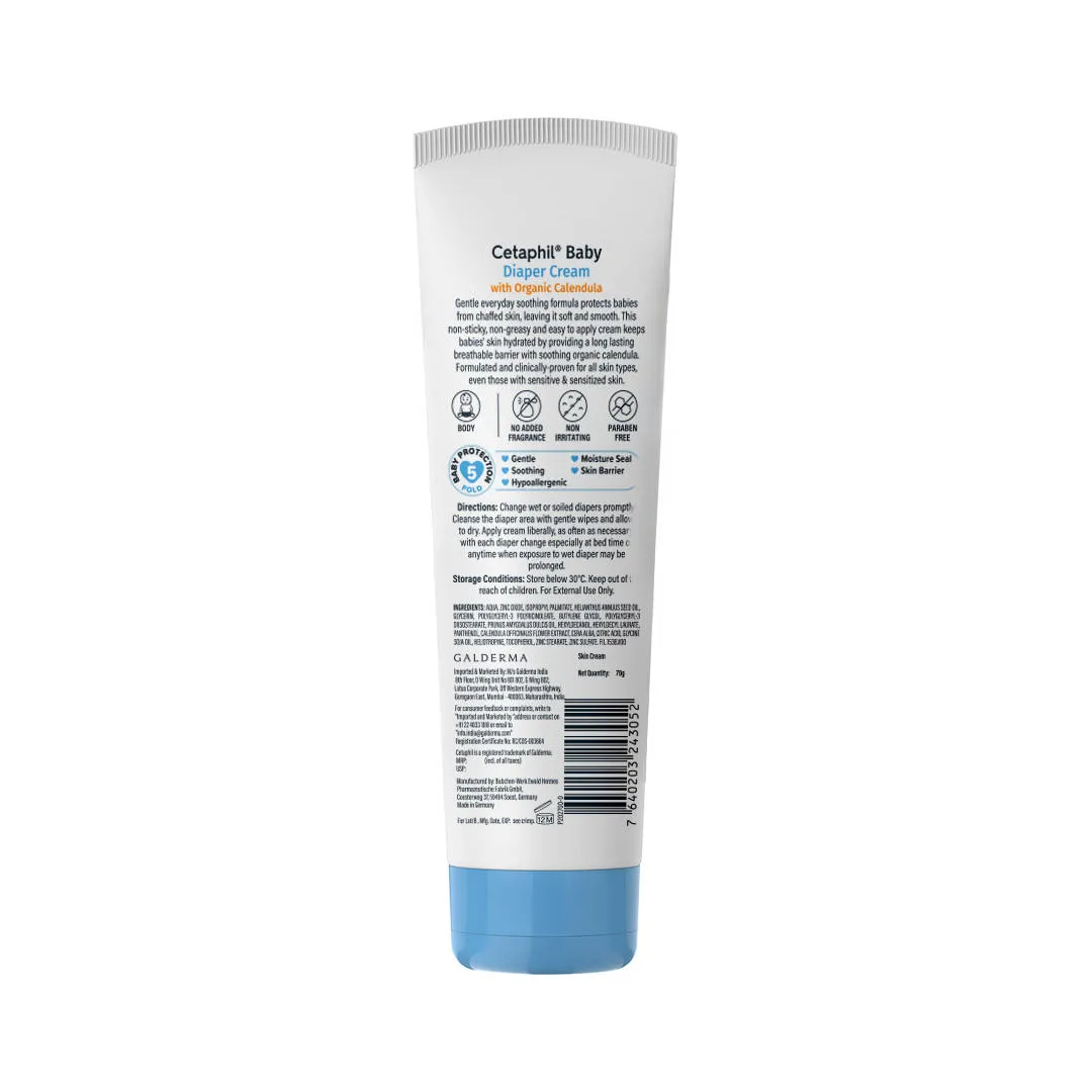 Cetaphil Baby Diaper Cream with Organic Calendula & Vitamin E, Suitable for New Born