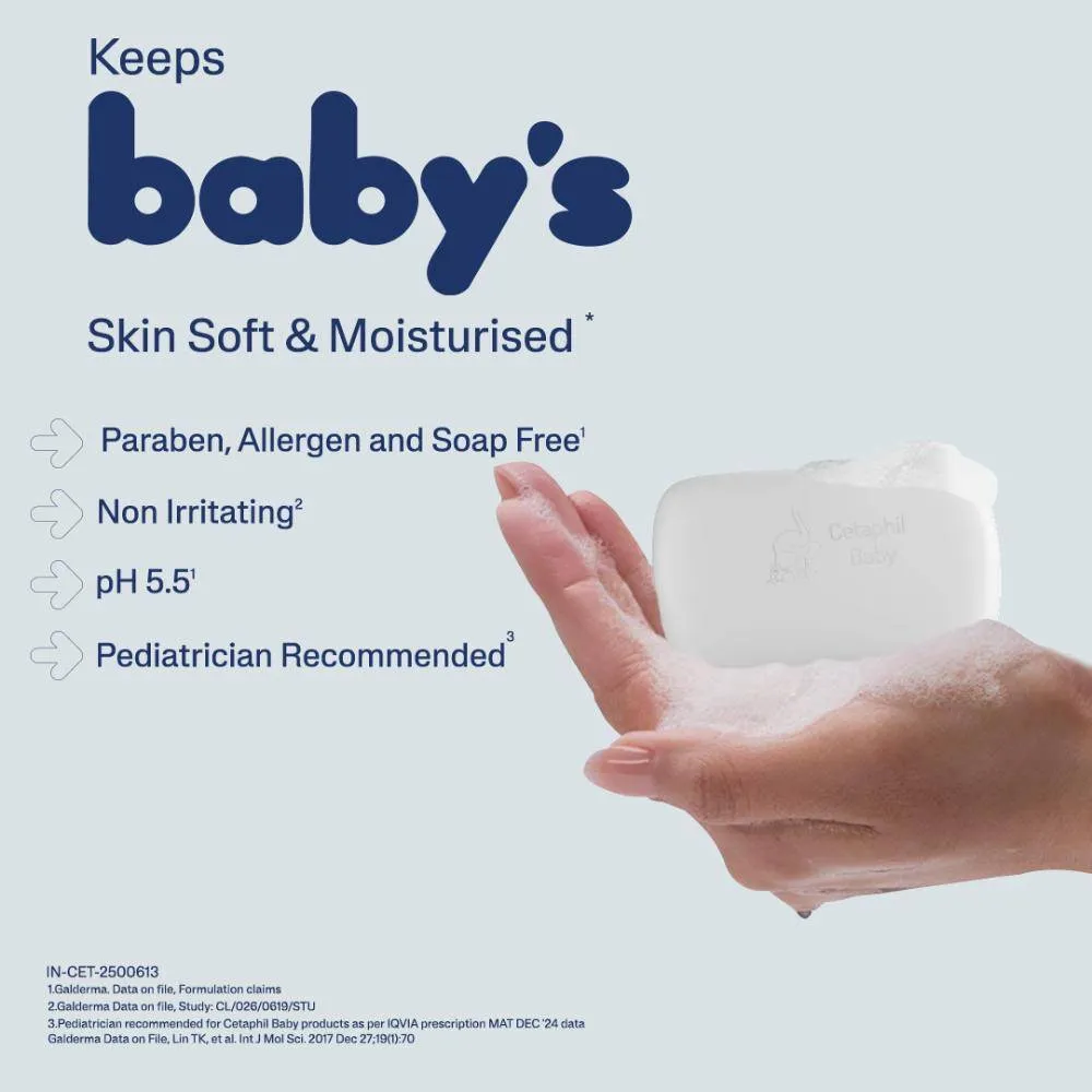 Cetaphil Baby Mild Bar For Sensitive Skin, Paraben, Allergen, Soap Free, Non-Irritating