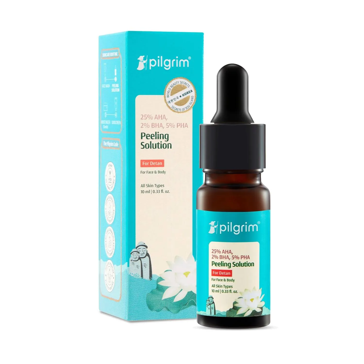 Pilgrim 25% AHA 2% BHA 5% PHA Face Peeling Solution Detan & Exfoliate Dead Skin For Men & Women
