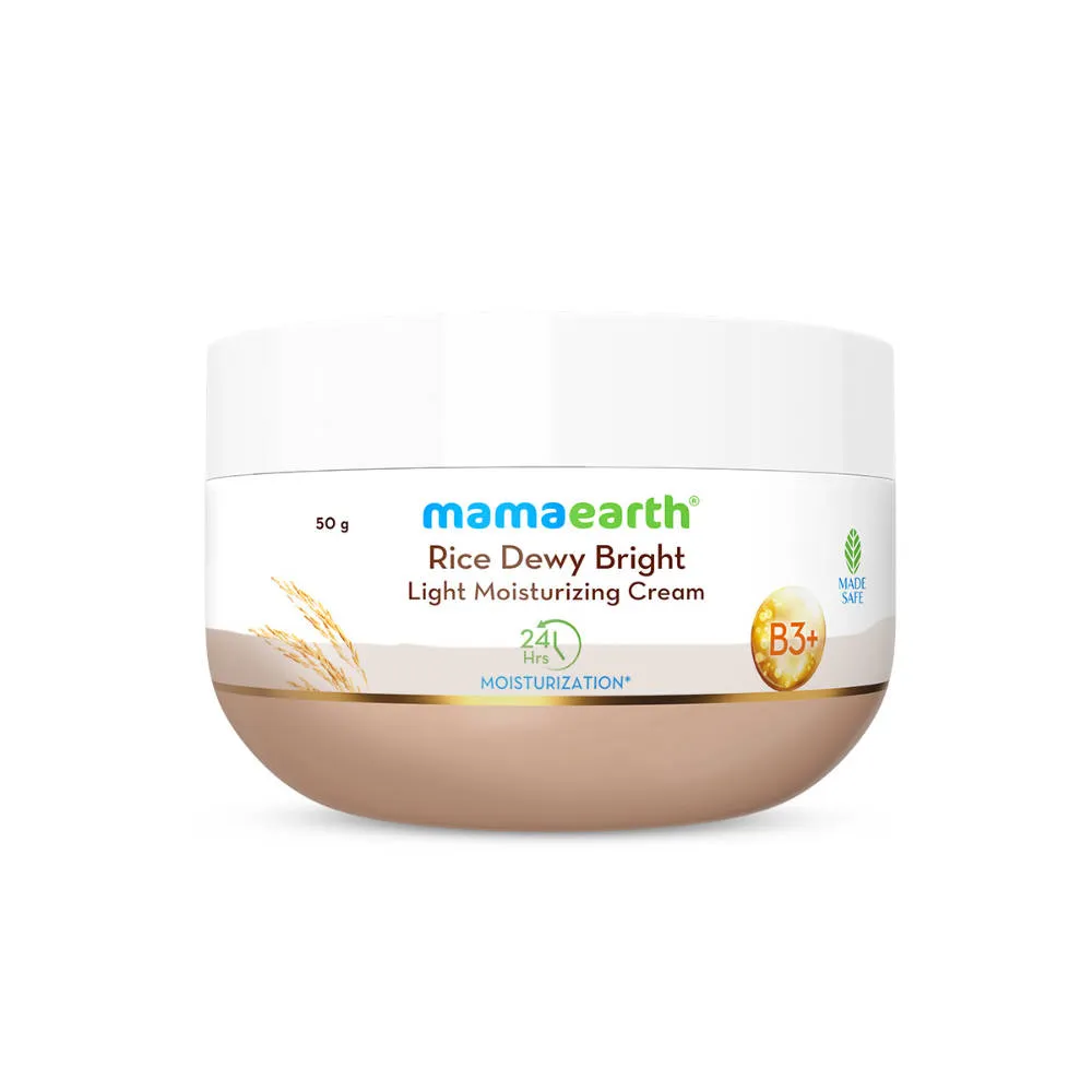 Mamaearth Rice Dewy Bright Light Moisturizing Cream With Rice Water & Niacinamide
